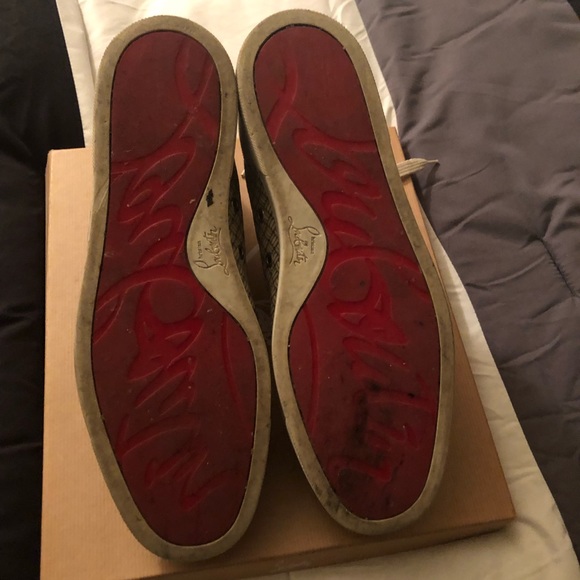 Christian Louboutin Beige Stitched Sneakers - Picture 3 of 3